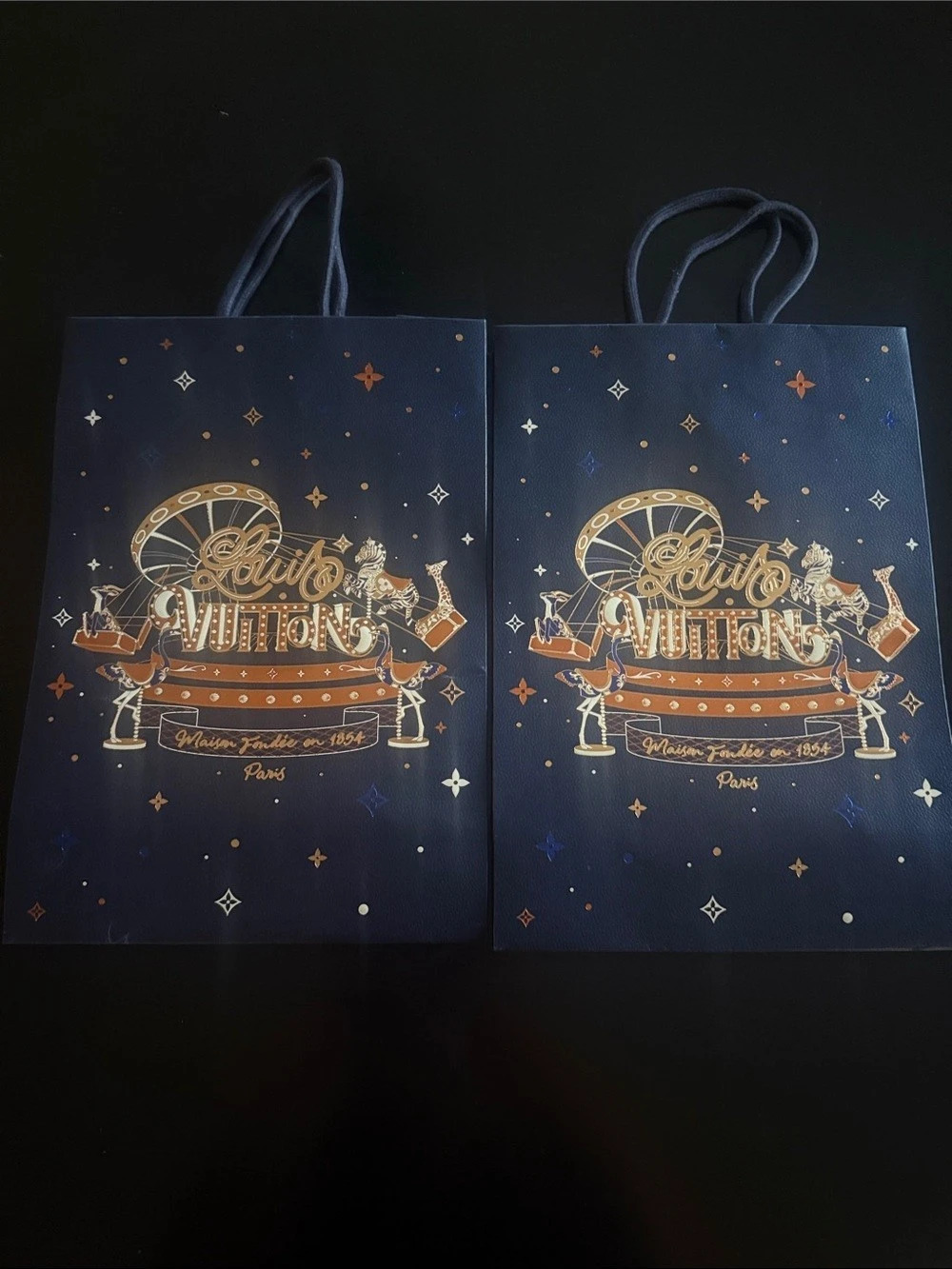 Blue & Gold Tote Bags Set